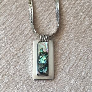 Vintage Mexican Sterling silver abalone necklace